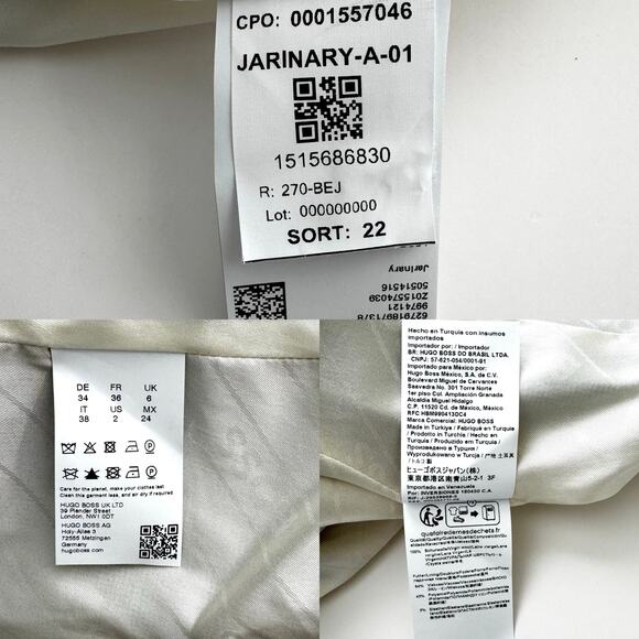 Hugo Boss Jarinary Double Breasted Virgin Wool Blazer Jacket Women's 2 NWT - Picture 11 of 12